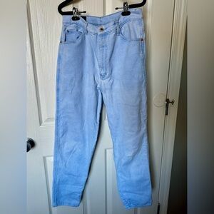 Vintage Extra High Waist Women's Light Blue Straight Leg Jeans